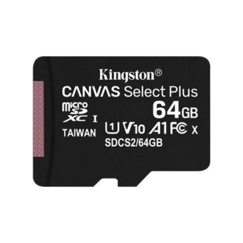 KINGSTON Canvas Select Plus 64GB U1,V10,Class 10,FHD 100MB/s,100MB/s microSDXC UHS-I HAFIZA KARTI+ADAPTÖRLÜ